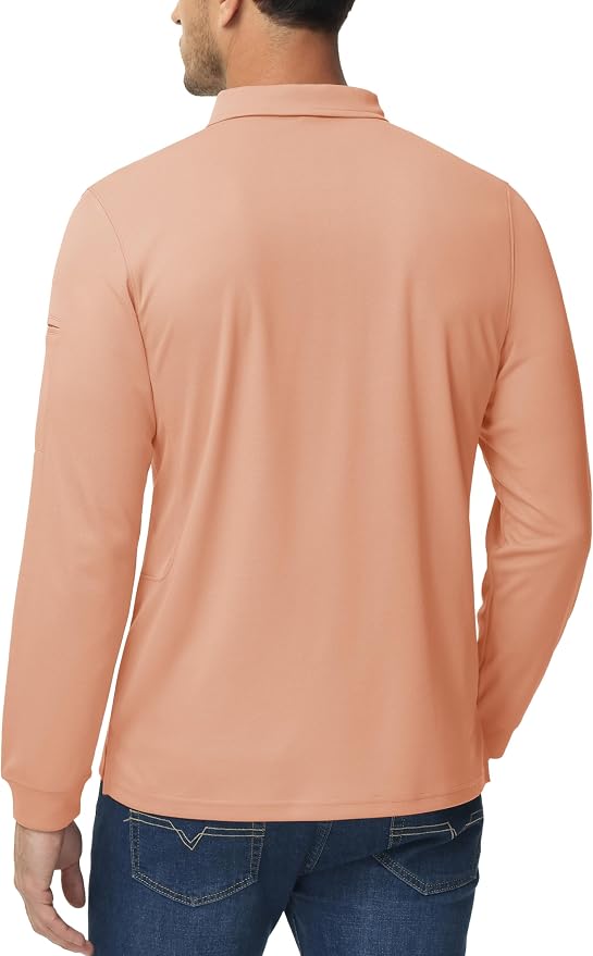 MAGCOMSEN Men's Polo Shirts 3 Button Quick Dry Performance Long Sleeve Tactical - Image 5