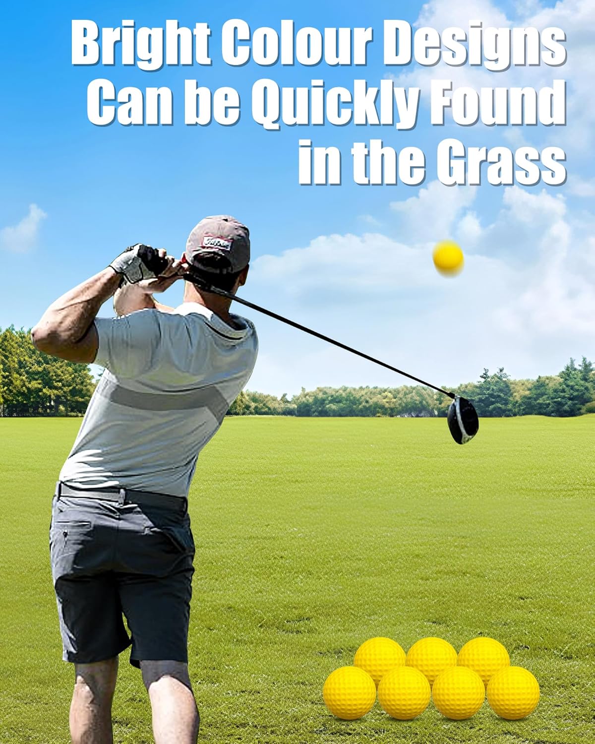 24 Pack Foam Golf Practice Balls,Practice Golf Balls for Backyard,Realistic Feel and Limited Flight Soft Golf Balls for Indoor or Outdoor Training