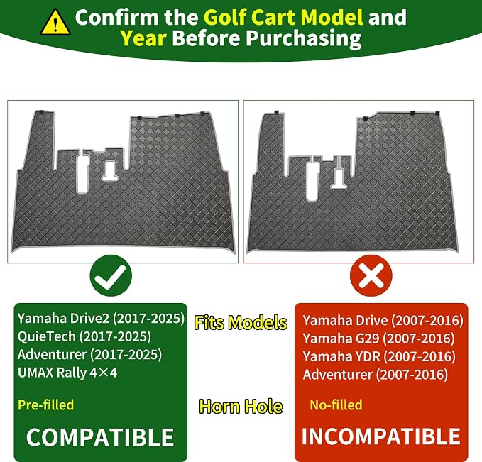 Golf Cart Floor Liner Mat 8mm Thick Rubber Full Coverage Fit - Image 3