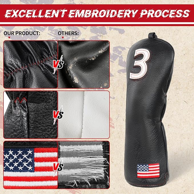 Golf Head Covers, American Flag Patriotism Golf Club Cover - Image 6