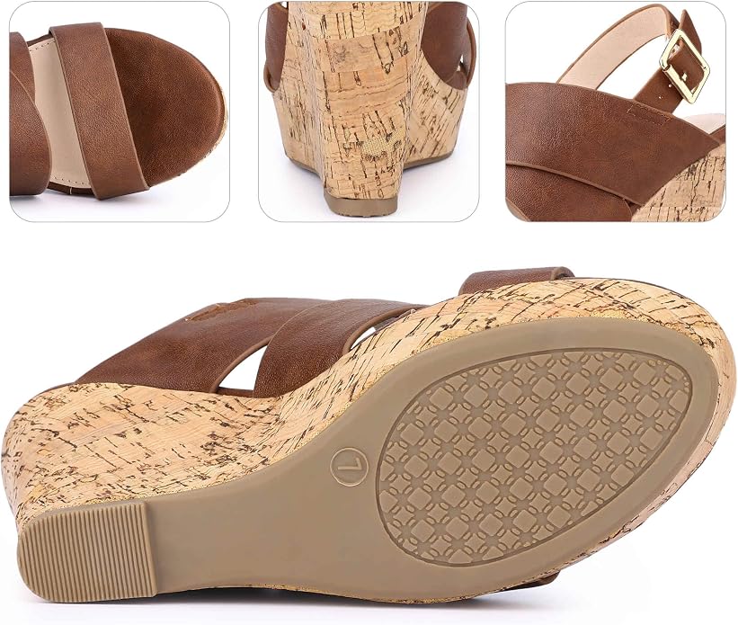 Perphy Open Toe Platform Wedge Sandals - Image 4