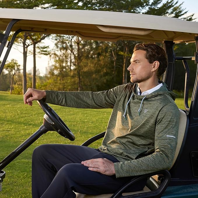 Hoodies for Men Golf Fleece Hooded Sweatshirts Dry Fit Athletic Lightweight - Image 4