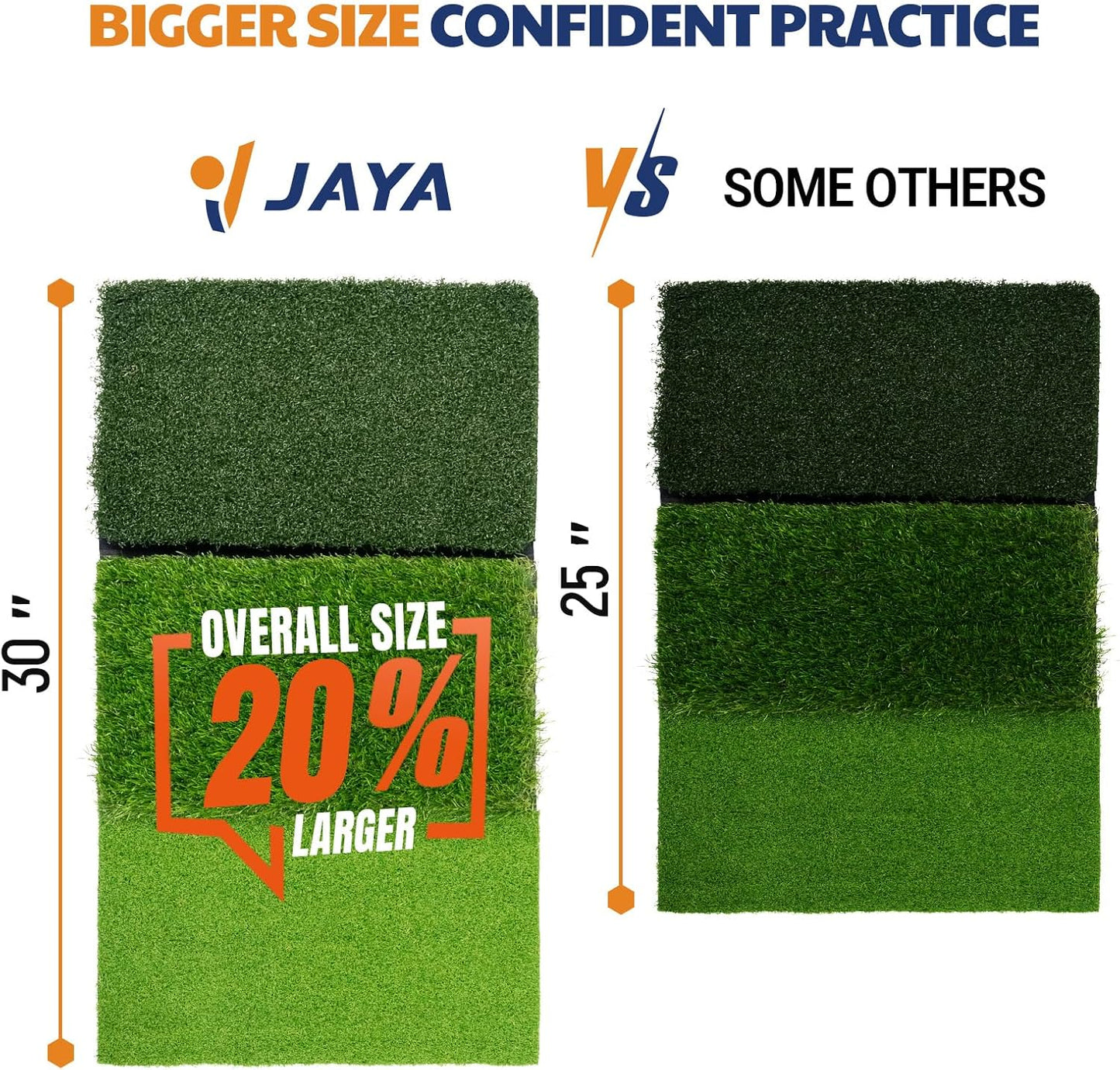 JAYA Golf Hitting Mat with Heavy Rubber Base, Foldable Golf Practice Mat for Indoor and Outdoor Training, Fairway & Rough Turf for Swing and Chipping