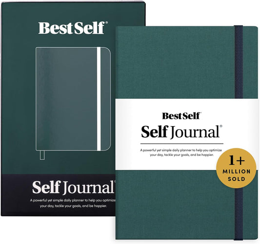 BestSelf 13-Week Self Journal & Goal Planner – Undated Daily ADHD-Friendly Journal for Men & Women | Productivity, Gratitude, Reflection & Habit Tracker | 2025 Life Organizer with Prompts, Forest Green