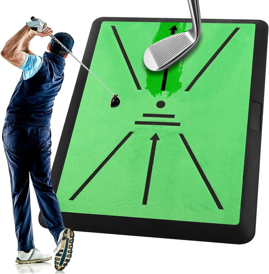 Golf Hitting Mat - 16"x12" Golf Practice Mat Golf Turf Mat, Non-Slip Rubber Base, Swing Path Feedback System | Indoor/Outdoor Use Golf Gift for All Skill Levels