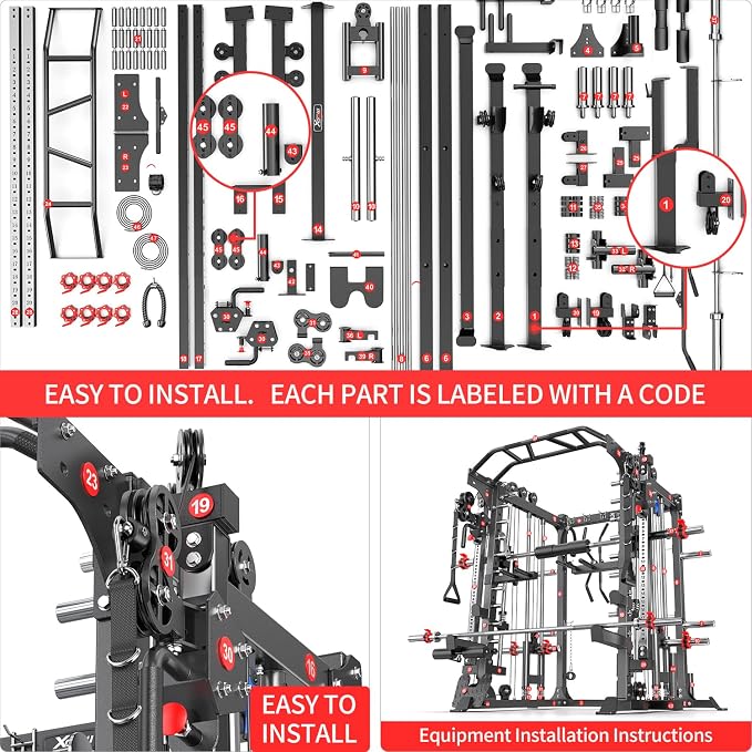 Smith Machine，Multi-Function Squat Rack Power Cage - Image 7