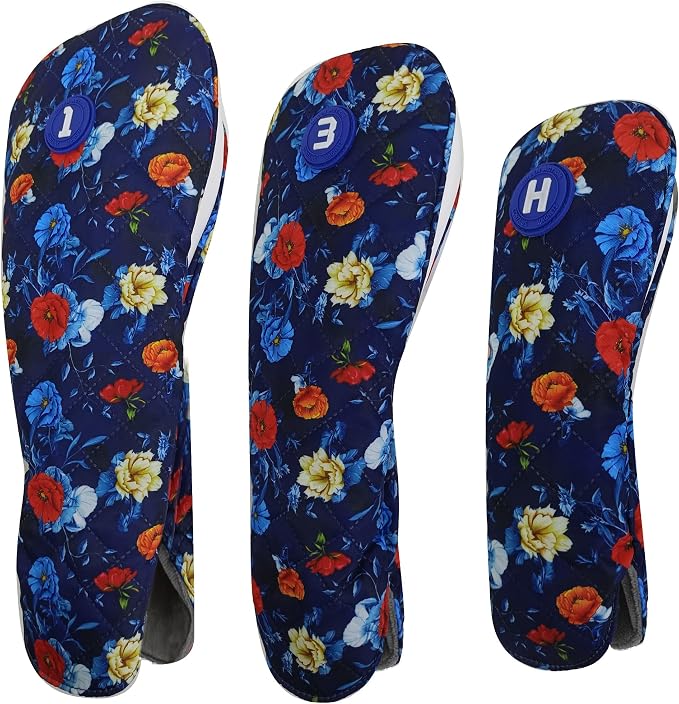 Golf Headcovers for Drivers and Woods – Set of 3, Leather Club Covers by Unknown