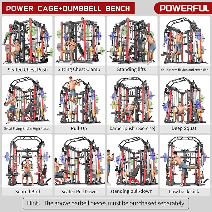 Smith Machine，Multi-Function Squat Rack Power Cage - Image 7
