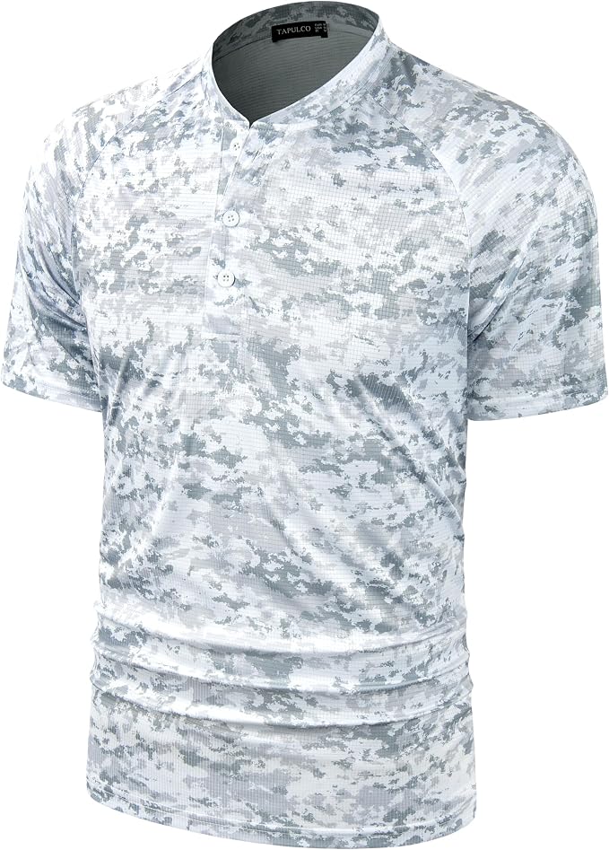 TAPULCO Mens Collarless Golf Shirts Short Sleeve Dry Fit Stretch Casual - Image 2