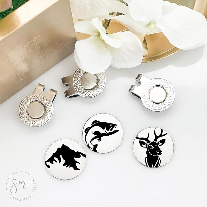 Sportsman Golf Ball Markers Set of 3 –Mountains, Deer-Golf Ball Markers Hunting - Image 2