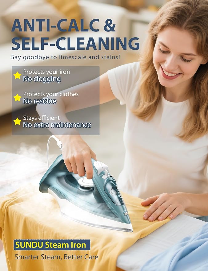 Burst steam Iron for Clothes - 1500W Iron - Image 2