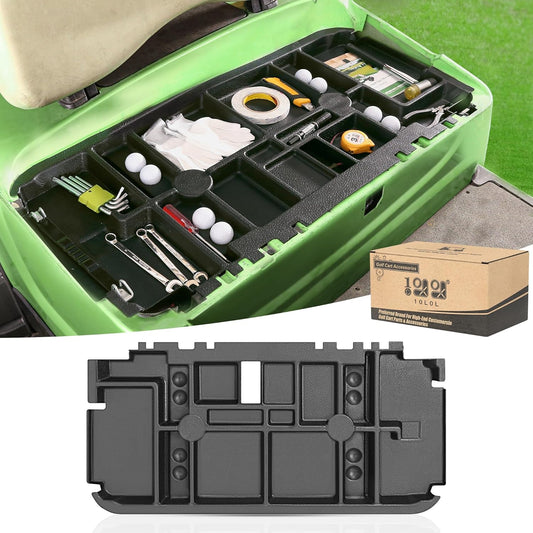 10L0L Golf Cart Under Seat Storage Tray Fits EZGO TXT, RXV, Club Car DS, Club Car Precedent, Yamaha G29, Electric Vehicle with Original Trojan Battery Underseat Organizer Container Holder Plate