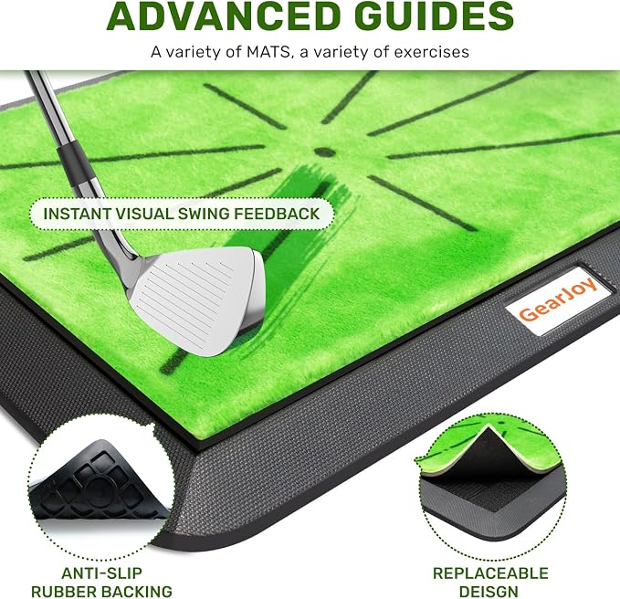 Golf Hitting Mat with Instant Swing Path Feedback & 3 Replaceable Golf Practice - Image 2