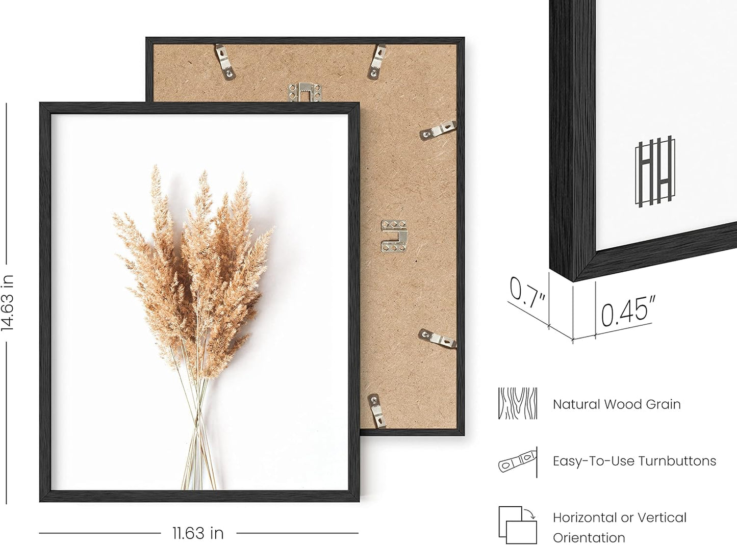 HAUS AND HUES Flower Wall Decor - Set of 4 Floral Wall Art, Framed Flower Paintings, Floral Pictures, Frameable Botanical Posters (11x14, Black Frame)