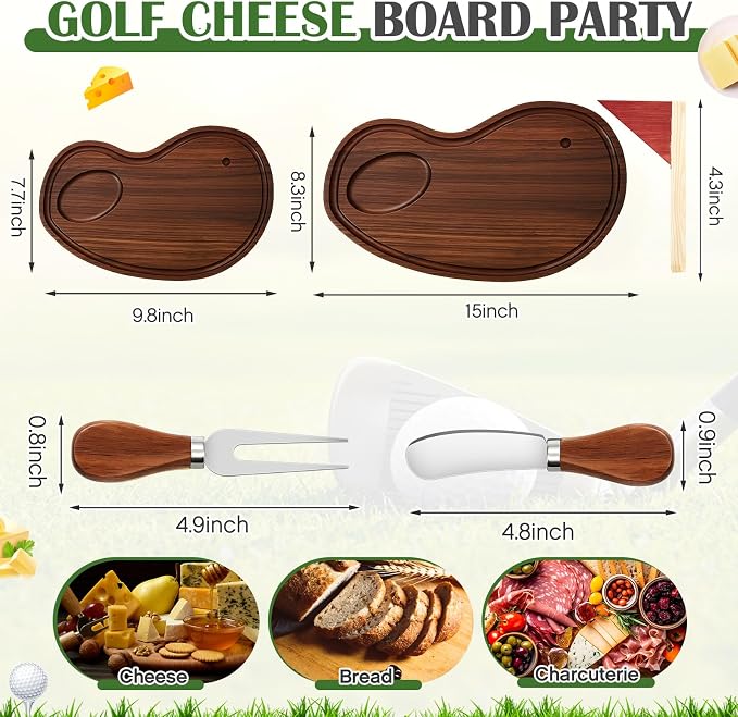 Golf Cheese Board Gift Set Golf Party Favor Prizes Charcuterie Wood Board - Image 2