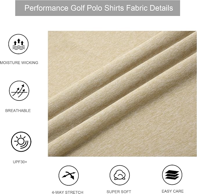 Alex Vando Mens Golf Shirt Moisture Wicking Quick-Dry Short Sleeve Casual Polo - Image 4