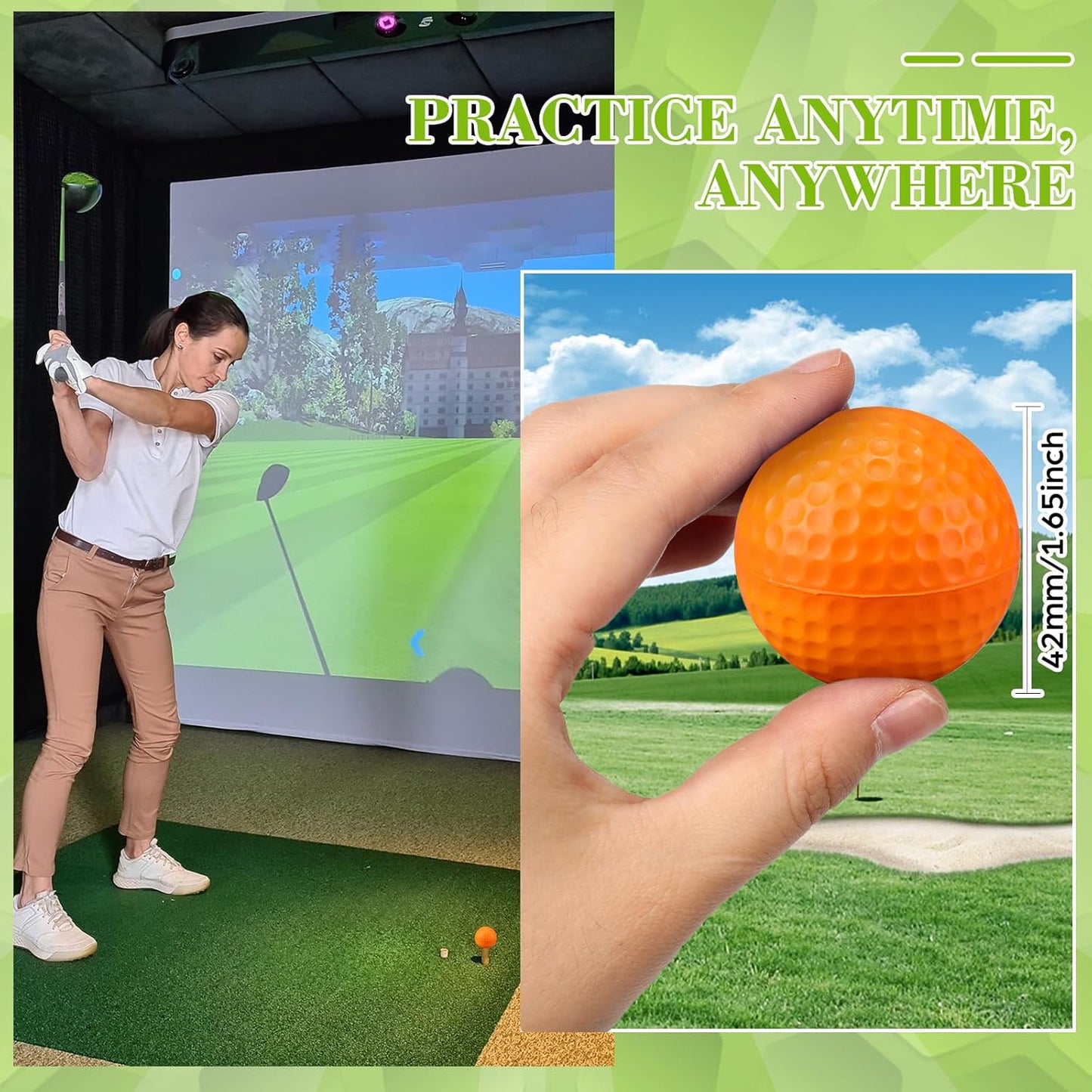 12 Pcs Foam Golf Practice Balls Soft Foam Balls for Golf Practice Realistic Feel and Flight Sport Training