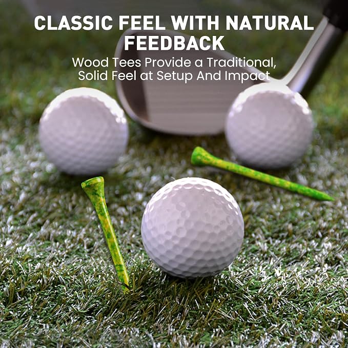 FINGER TEN Golf Tees Stylish Bamboo Wooden Coloured Painted Value 100 Pack - Image 4
