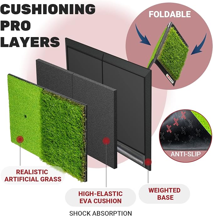 SAPLIZE Foldable Heavy-Duty Golf Hitting Mat - Image 4