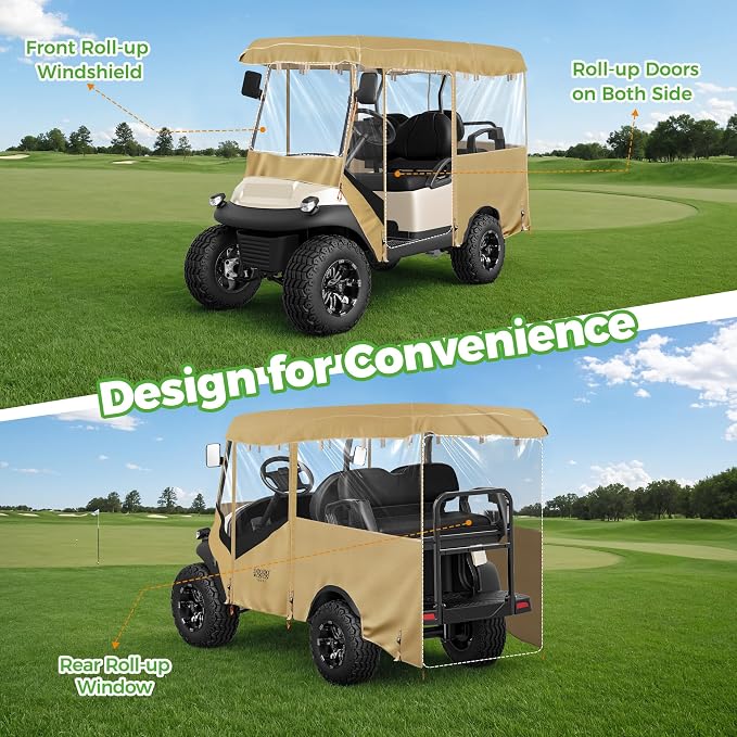 10L0L Universal Golf Cart Enclosure 86.6in 4 Passenger Fit - Image 5