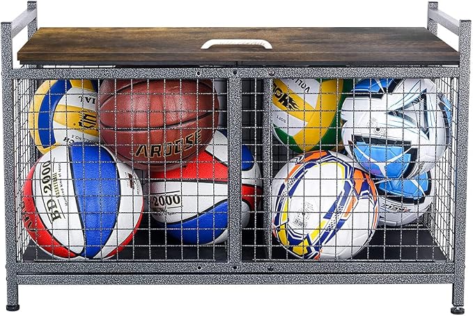 Mythinglogic Rolling Ball Storage Cart, Sports Equipment Storage Organizer by Mythinglogic