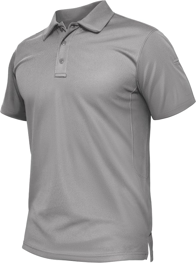 TACVASEN Mens Polo Shirt Short Sleeve Tactical Performance Collared Work Golf by TACVASEN