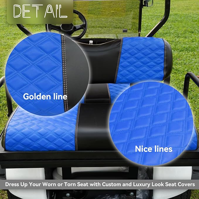 Golf Cart Front and Rear Seat Covers Waterproof and Sun Resistant Marine Grade - Image 3