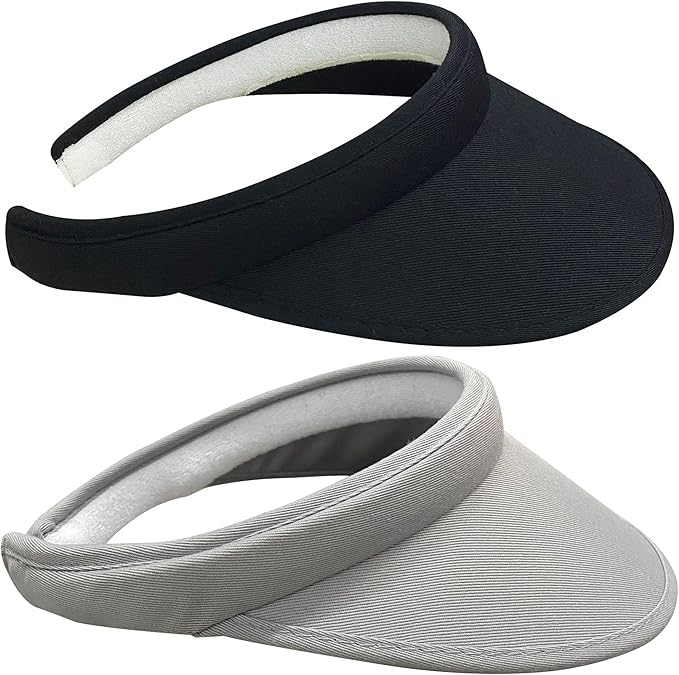 2 Pack Sun Visor Hats Women Men Clip On Wide Brim Visors Hat Outdoor Sports by kejea