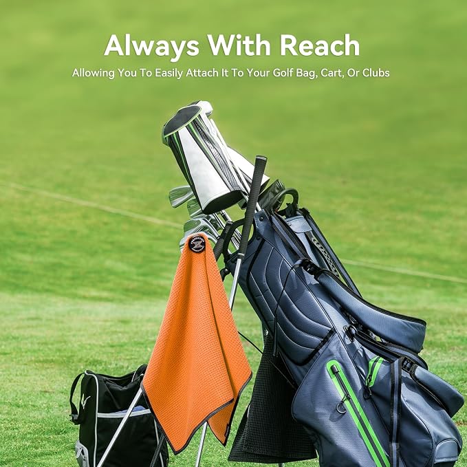 Magnetic Golf Towel with Clip and Cleaning Pocket -Ideal - Image 2