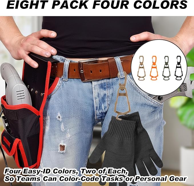 8 Pcs Glove Holder Clip Set, Work Safety Glove Holder Clip, Heavy-Duty Grip - Image 4