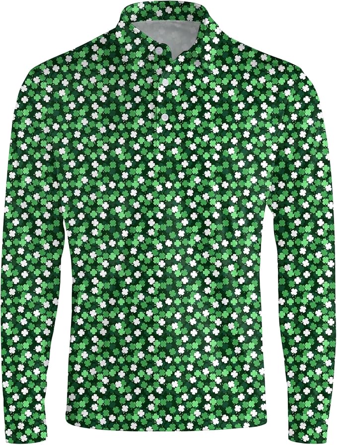 Men's Long Sleeve Golf Shirt Quick Dry 3 Button Work Fishing Outdoor Casual by SQPO