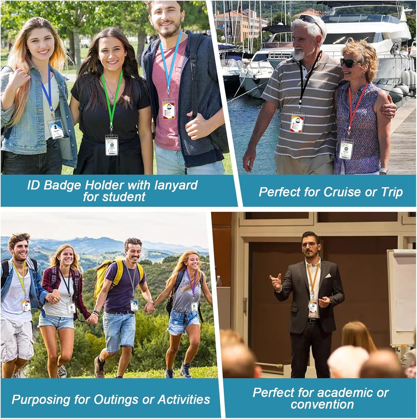 20 Pack Cruise Lanyard With Waterproof ID Card Holder, Durable Assorted Color (10 Colors) for Carnival Cruises Cards and Ships Key