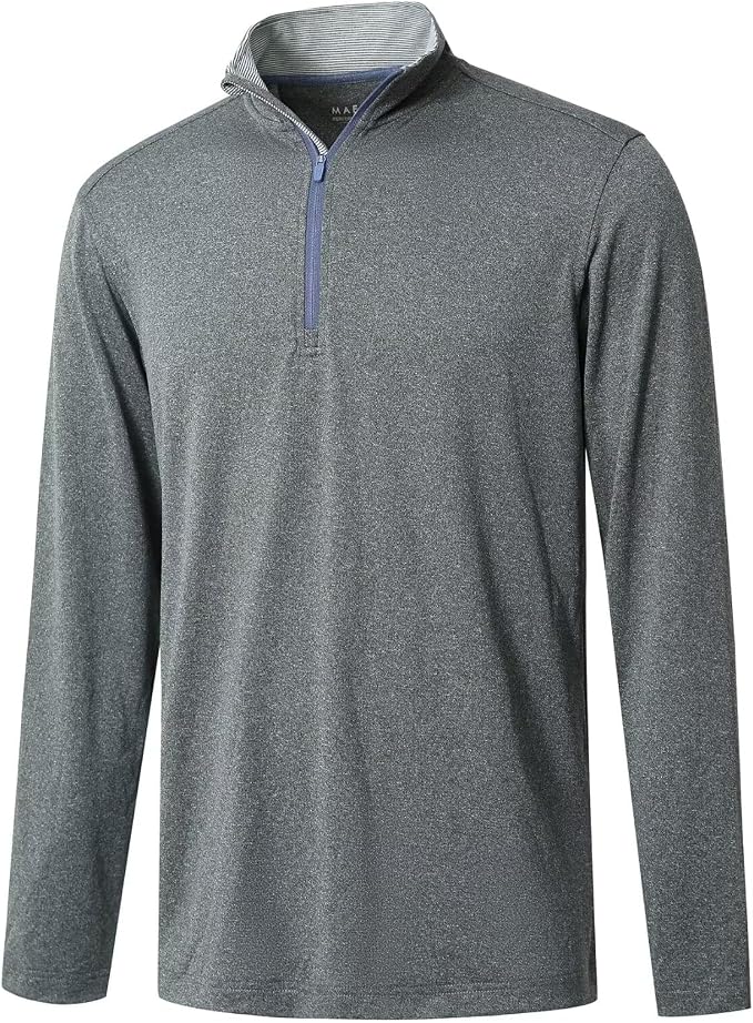 M MAELREG Quarter Zip Golf Pullover Men Dry Fit Long Sleeve Performance Wicking by MAELREG