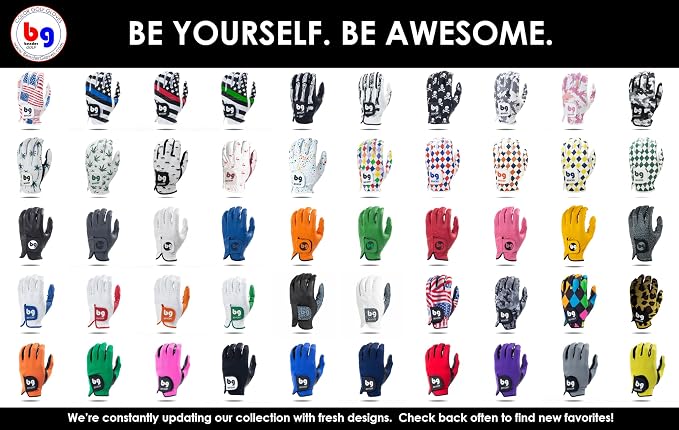 BG Bender - Mens Golf Glove, Durable Mesh Golf Gloves, Unique Golf Gloves - Image 2