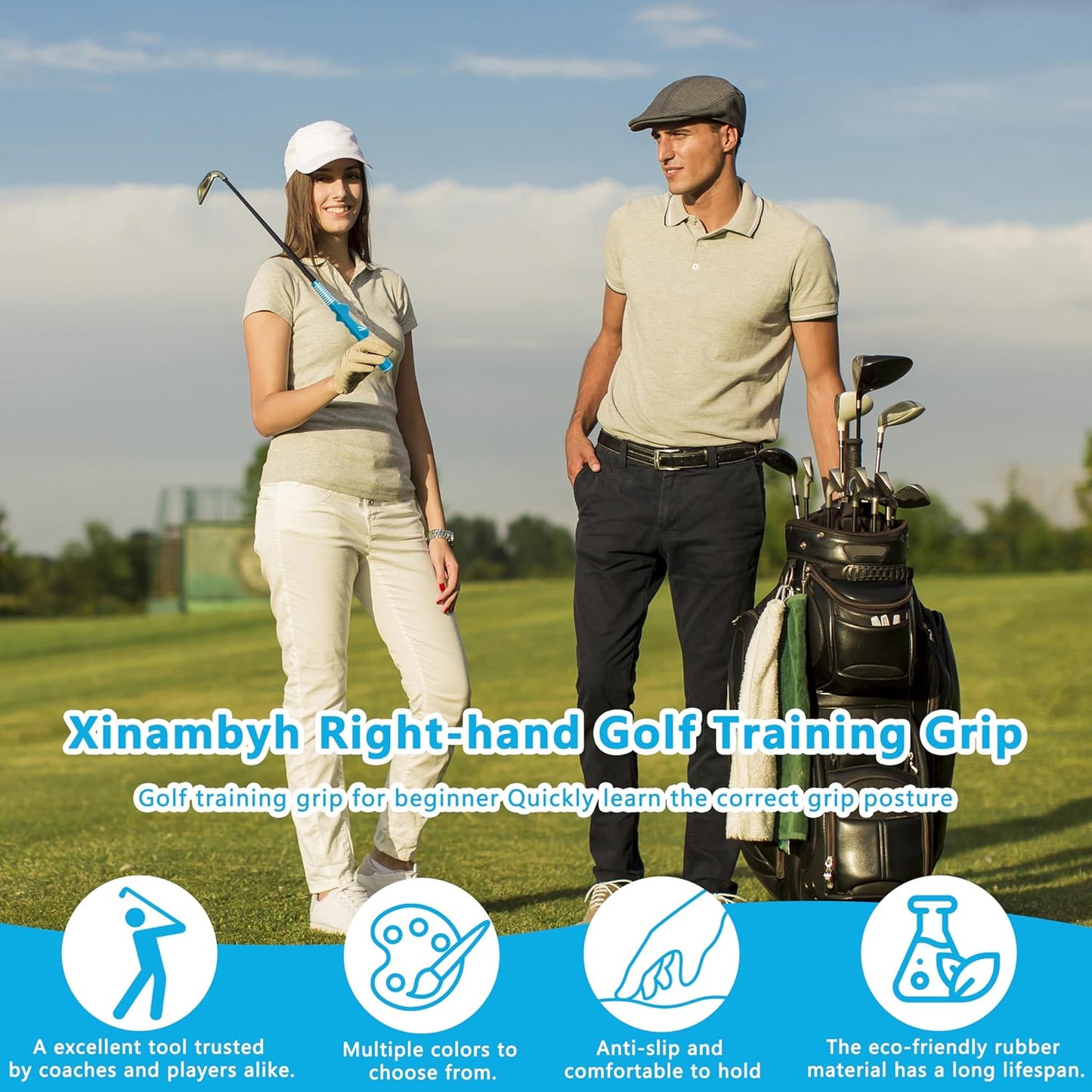 1 Pcs Right-Hand Golf Training Grip:Club,Rubber Swing Grip Trainer,Golf Accessories for Adults,Beginners,All Levels.Improvement Tool for Proper Hand Placement.