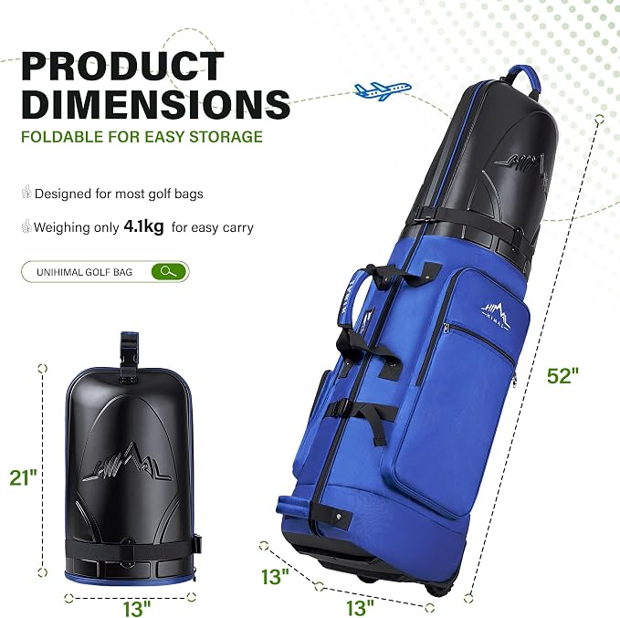 Golf Travel Bag with Hard Case Top, 1680D Heavy Duty Oxford Golf Club Travel - Image 2