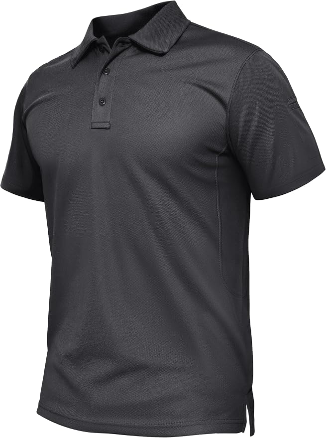 TACVASEN Mens Polo Shirt Short Sleeve Tactical Performance Collared Work Golf by TACVASEN