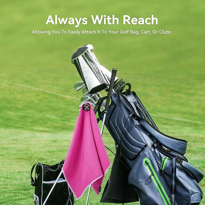 Magnetic Golf Towel with Clip and Cleaning Pocket -Ideal - Image 2