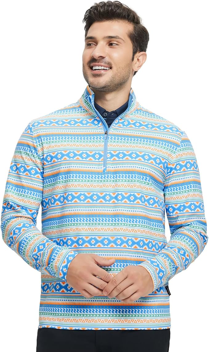 M MAELREG Quarter Zip Golf Pullover Men Dry Fit Long Sleeve Performance Wicking - Image 2
