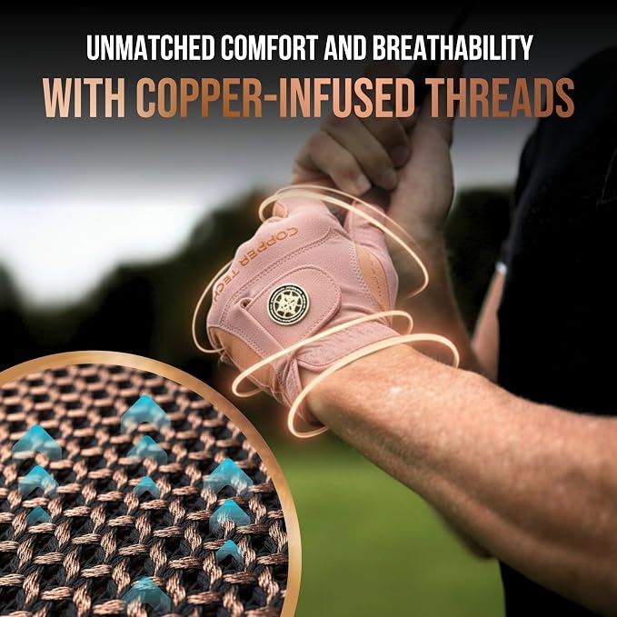Copper Tech Golf Gloves Men Right Handed Golfer or Left Handed Golfer | Copper - Image 4