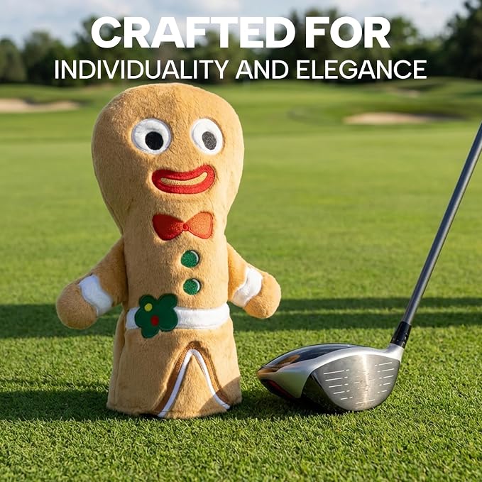Golf Club Head Covers, Plush Gingerbread Man Golf Driver Covers Fairway Wood - Image 7