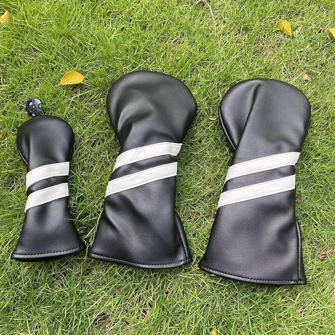 3pcs Golf Wood Head Covers Headcovers Set includes Driver Headcover fits up to by NEwoilkwo