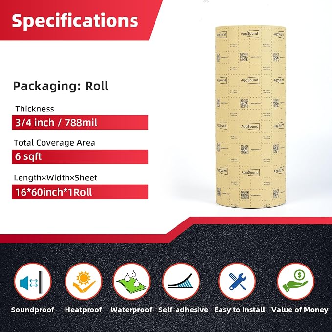 Sound Deadening Mat 3/4inch 6.54sqft - Image 2