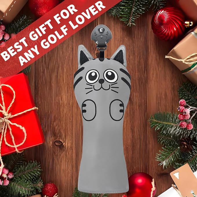 Golf Kitty Head Cover Golf Club White Leather Headcovers 1pc/4pcs Set Fits - Image 7