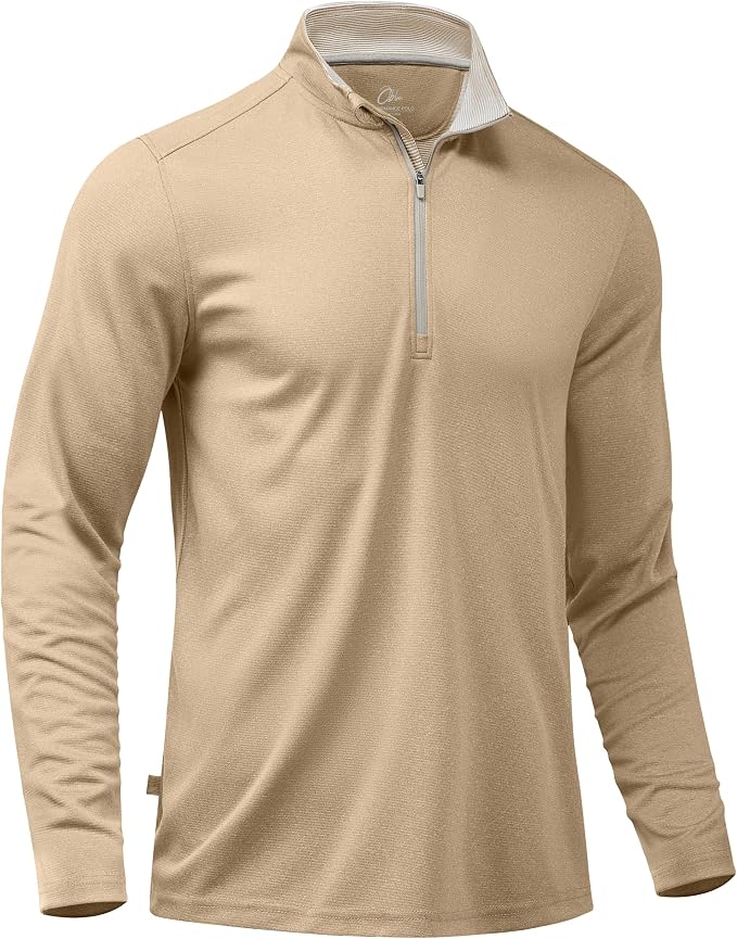 Obla Golf Quarter Zip Pullover for Men Mock Neck Sweatshirt Lightweight Sun by OBLA