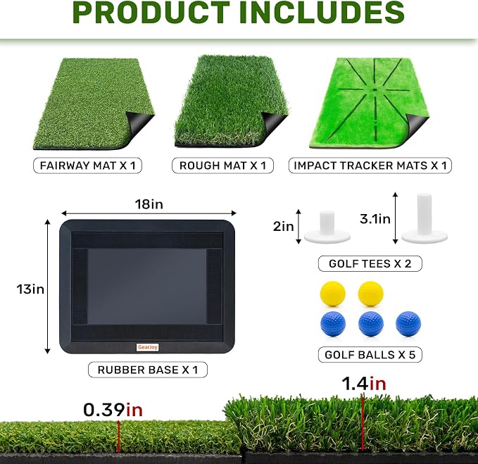Golf Hitting Mat with Instant Swing Path Feedback & 3 Replaceable Golf Practice - Image 6