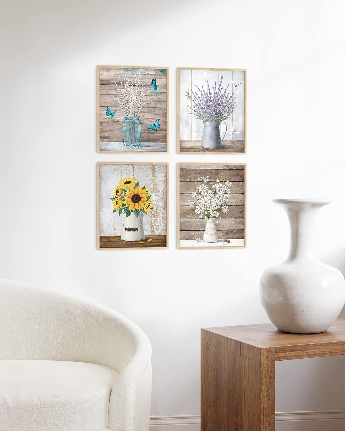 HAUS AND HUES Farmhouse Bouquets Set of 4-16x20