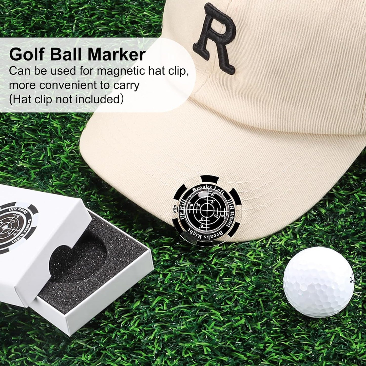 1 Pack 360° Triple Line Golf Ball Marker，Golf Ball Line Marker Tool，Golf Ball Marker Stencil，Alignment Ball Marker，Golf Accessories
