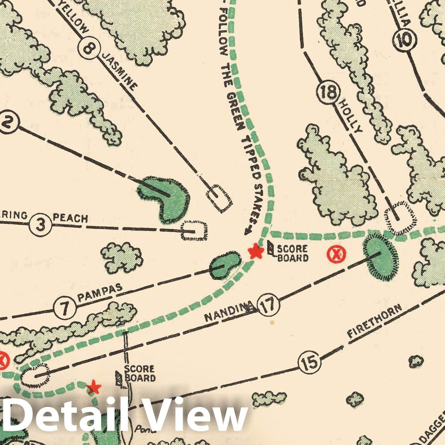 Historic Map - Augusta National Golf Club Course, 1954 - Unframed Vintage Wall Art 44in x 60in