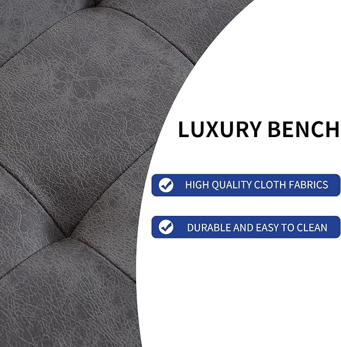 JIEXI 45.3'' Upholstered Quality Cloth Fabrics Bench - Image 6